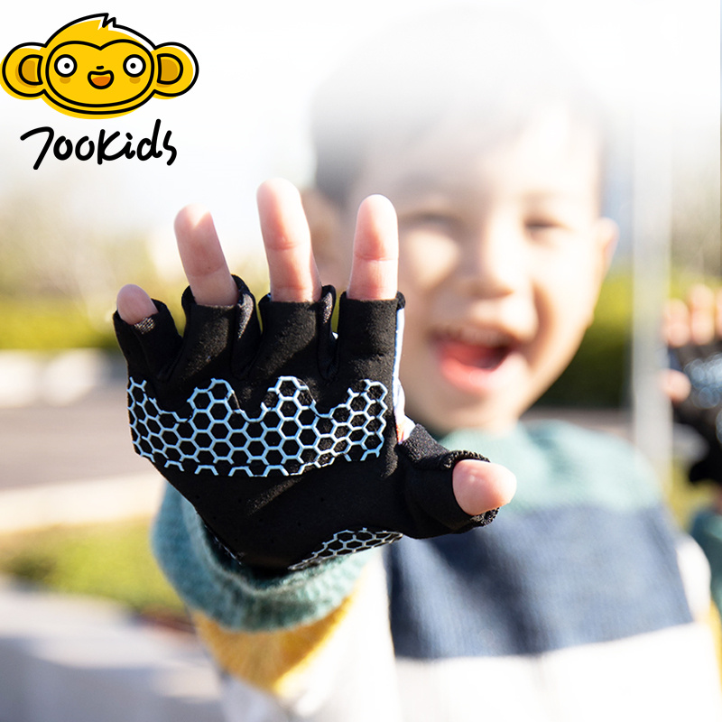 700kids Children Bike Gloves Half Finger Breathable Anti-slip For Kids Sports Riding Cycling Sporting Gloves